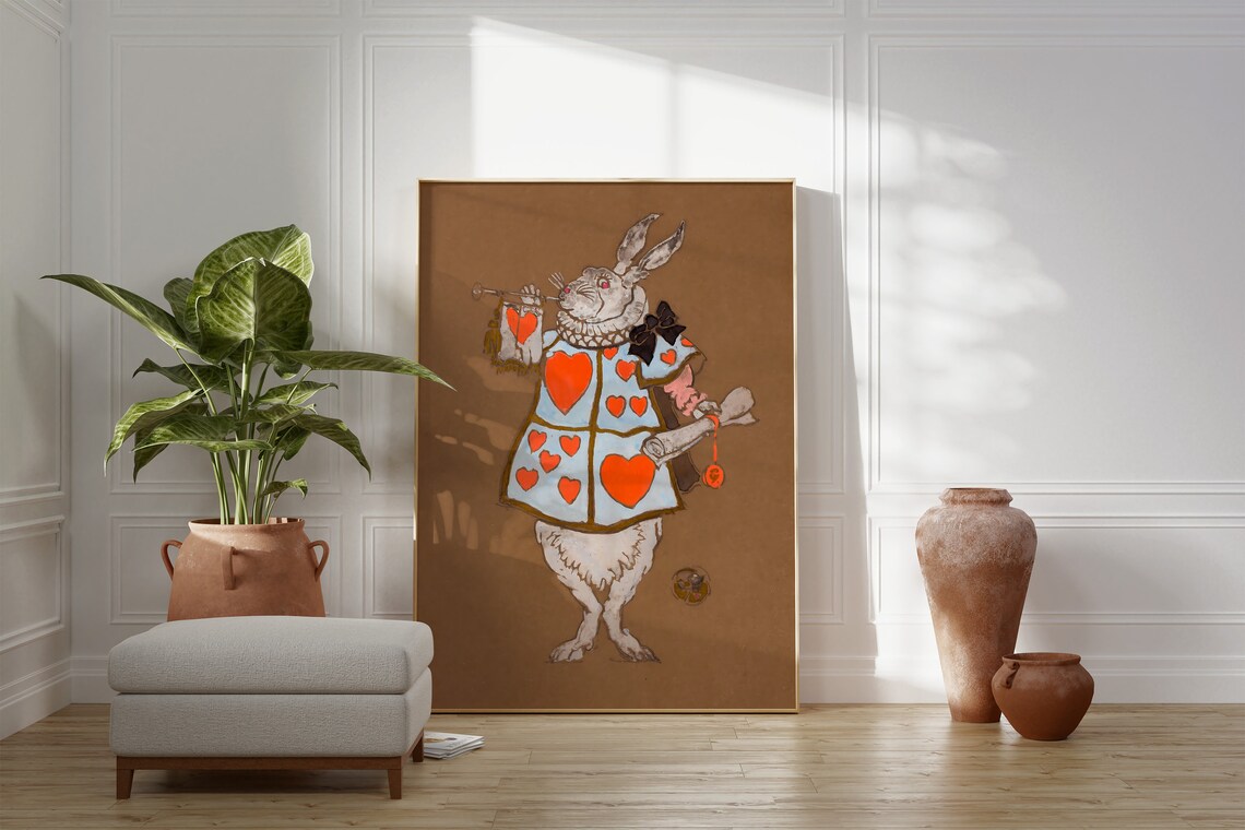 Alice In Wonderland White Rabbit Art Print, Bookish - Image 2