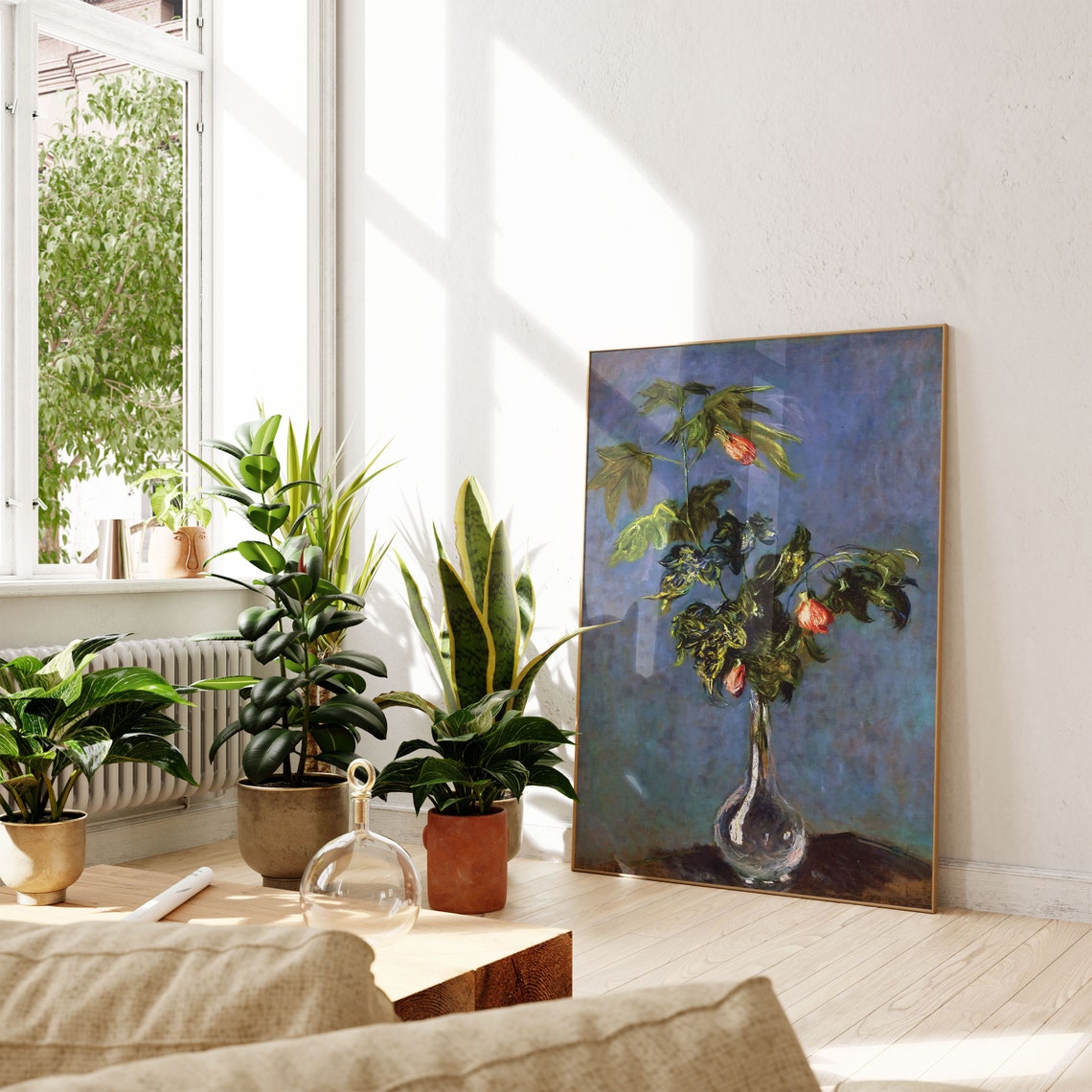 Claude Monet Flower Vase Art Poster Modern Contemporary Decor Botanical Abstract Print Dark Colours Elegant Wall Art Gift For Her - Image 2