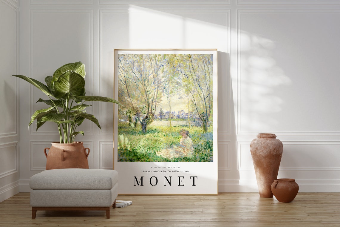 Claude Monet Woman Seated Under the Willows Impressionist Poster - Image 4