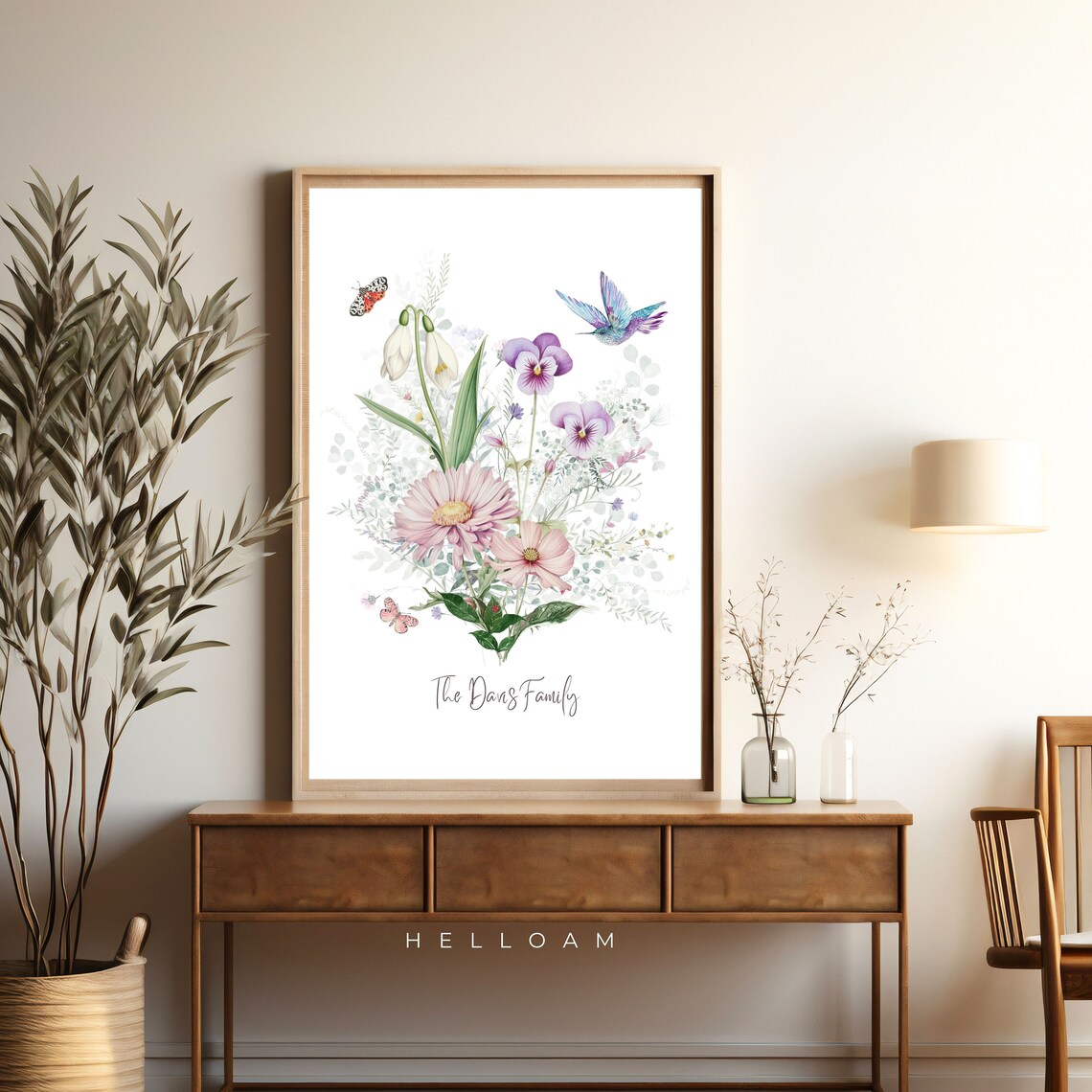Custom Birth Flower Bouquet Art Print, Personalized Gift - Image 4