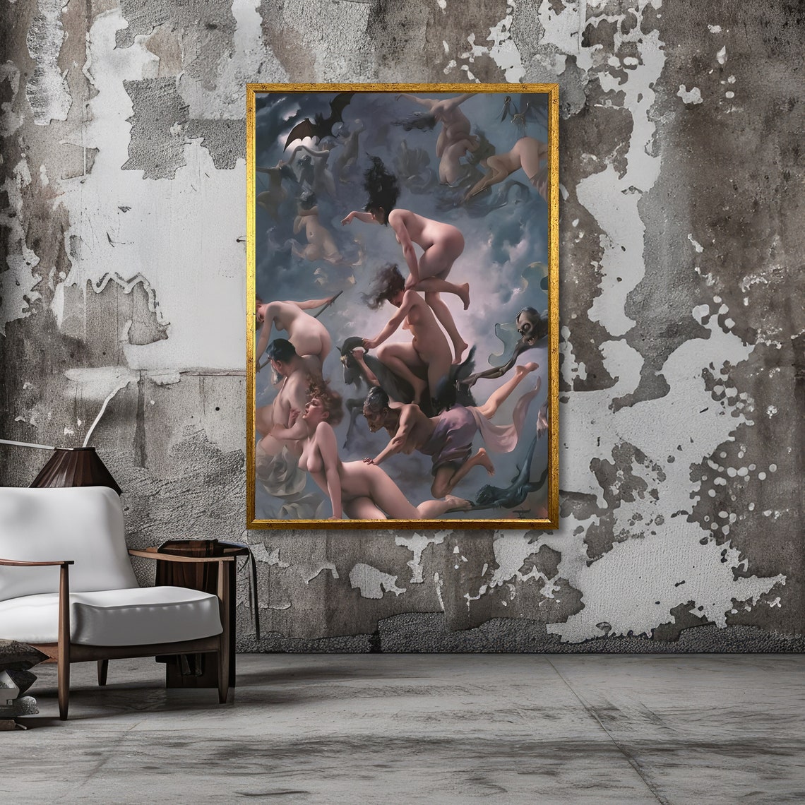 Falero Fallen Angels Winged Figures in Storm Clouds Art Poster - Image 3