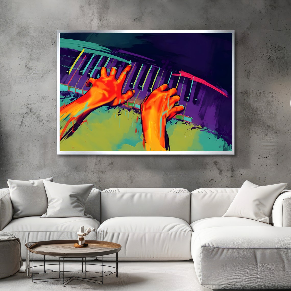 Piano Player Hands Vibrant Abstract Music Art Performance Poster - Image 2