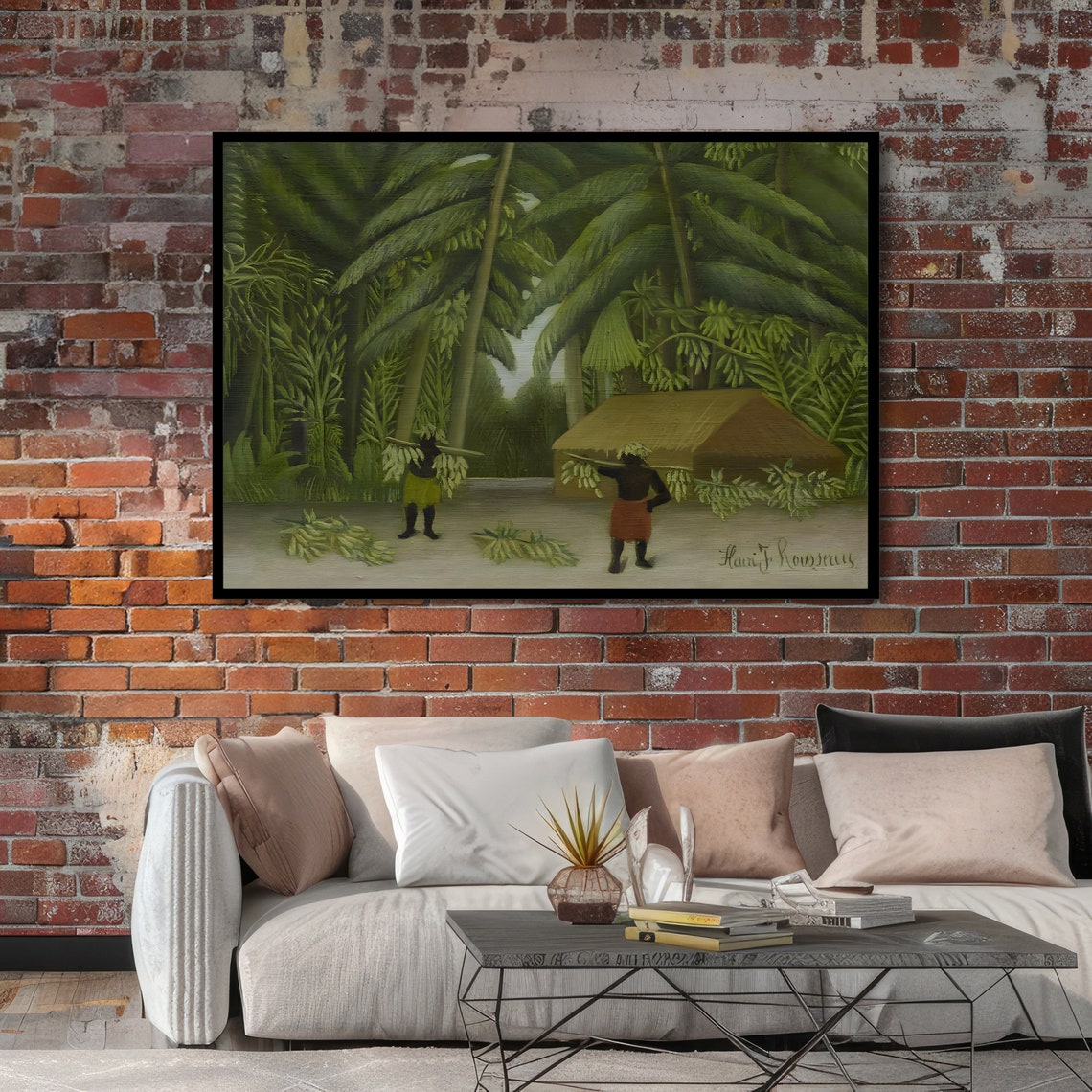 Banana Harvest Rousseau Inspired Art Bold Abstract Print Modern Wall Art Ready To Hang Decoration - Image 3