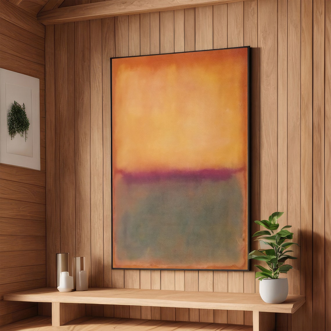 Sunset Serenity Abstract Rothko Inspired Art Tranquil Wall Decor Ready To Hang