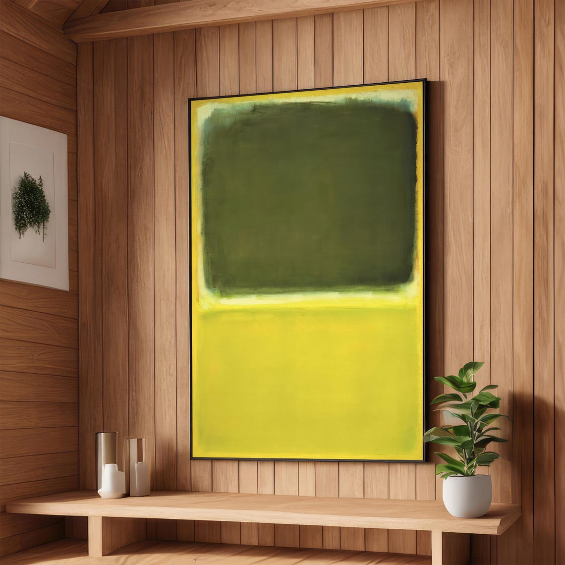 Bold Green And Vibrant Yellow Color Fields Rothko Inspired Minimalist Art Modern Wall Decor Ready To Hang Abstract Expressionist