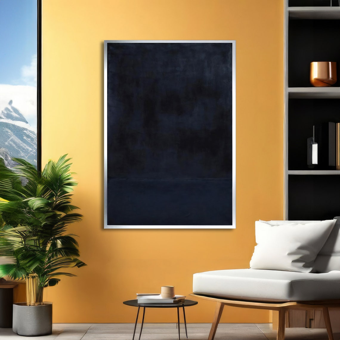 Midnight Blue Mark Rothko Inspired Dark Abstract Night Sky Art Poster - Image 3