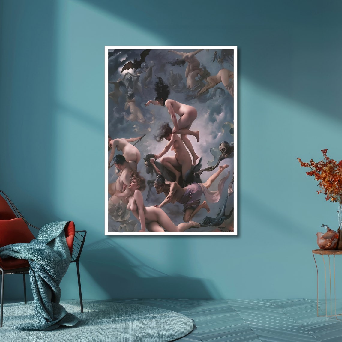 Falero Fallen Angels Winged Figures in Storm Clouds Art Poster - Image 6