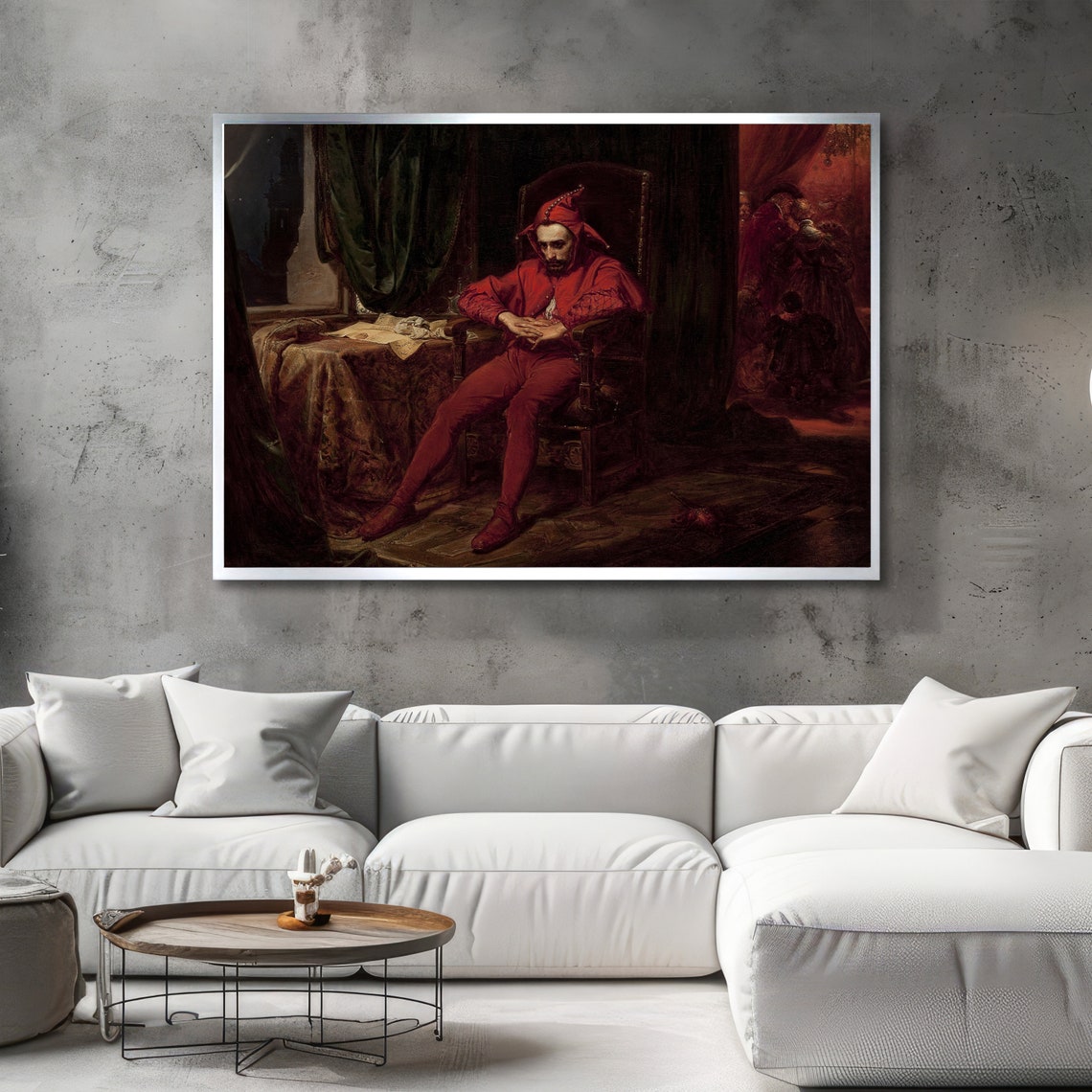 Matejko The Court Jester Stańczyk Red Costume Slumped Chair Poster - Image 2