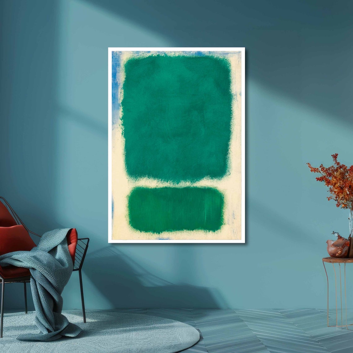 Emerald Green Rothko-Style Color Field Abstract Minimalist Poster - Image 6