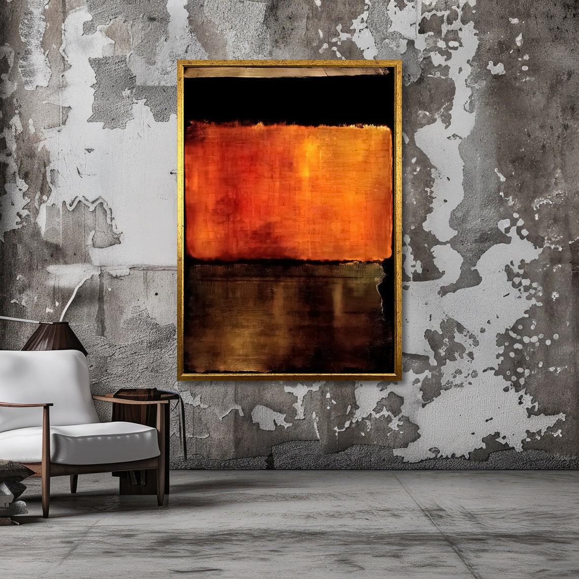 Fiery Red Horizon Rothko-Inspired Dark Abstract Color Field Poster - Image 3