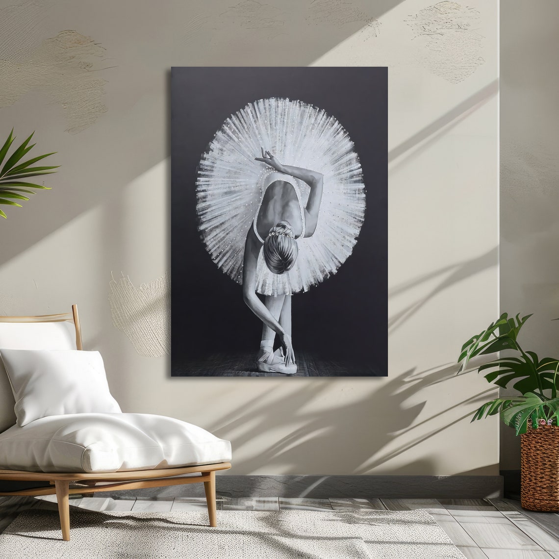 Elegant Ballerina Art Black And White Ballet Print Graceful Dance Wall Decor Wall Art Design Ready To Hang Decoration - Image 2