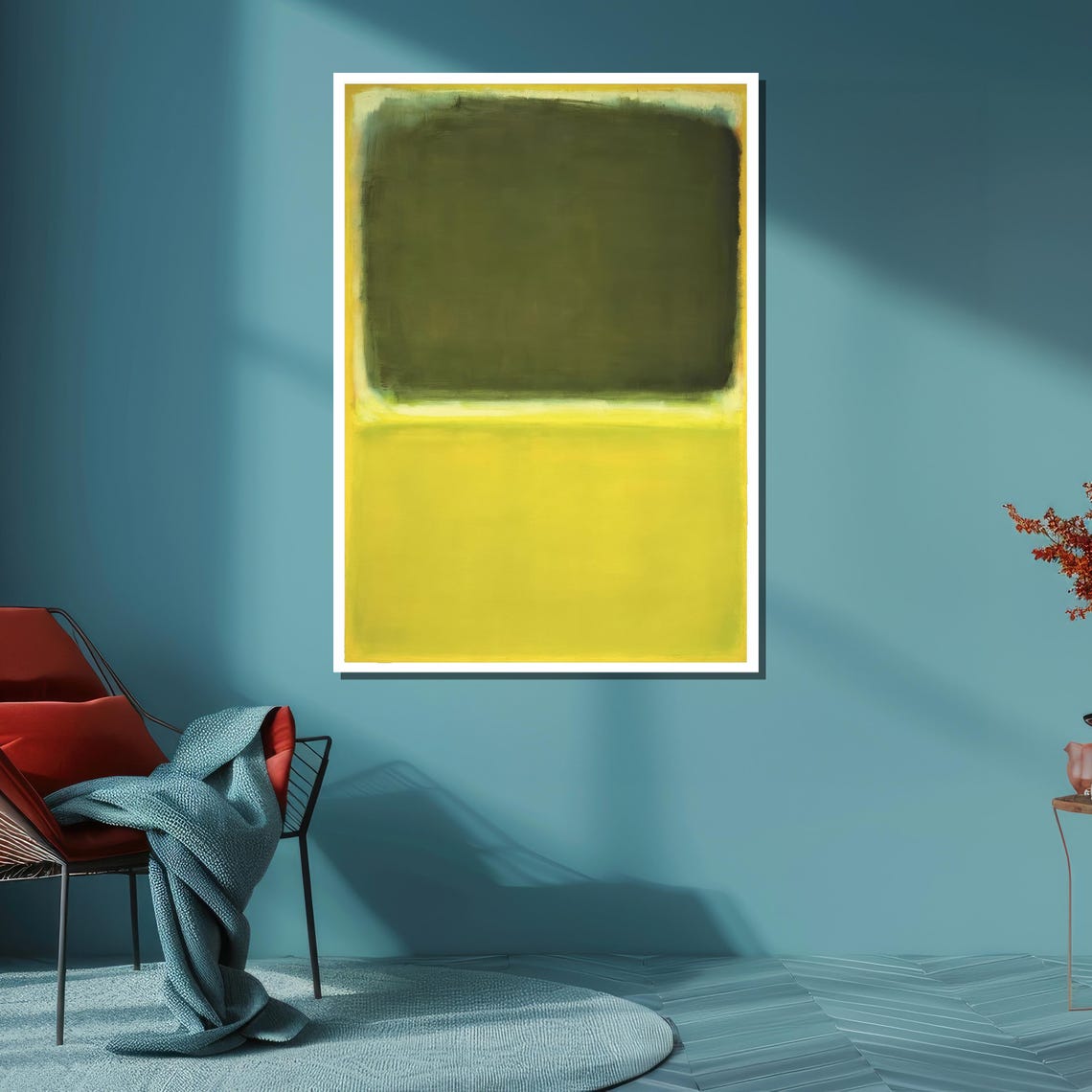 Bold Green and Vibrant Yellow Color Fields Modern Abstract Art Poster - Image 6