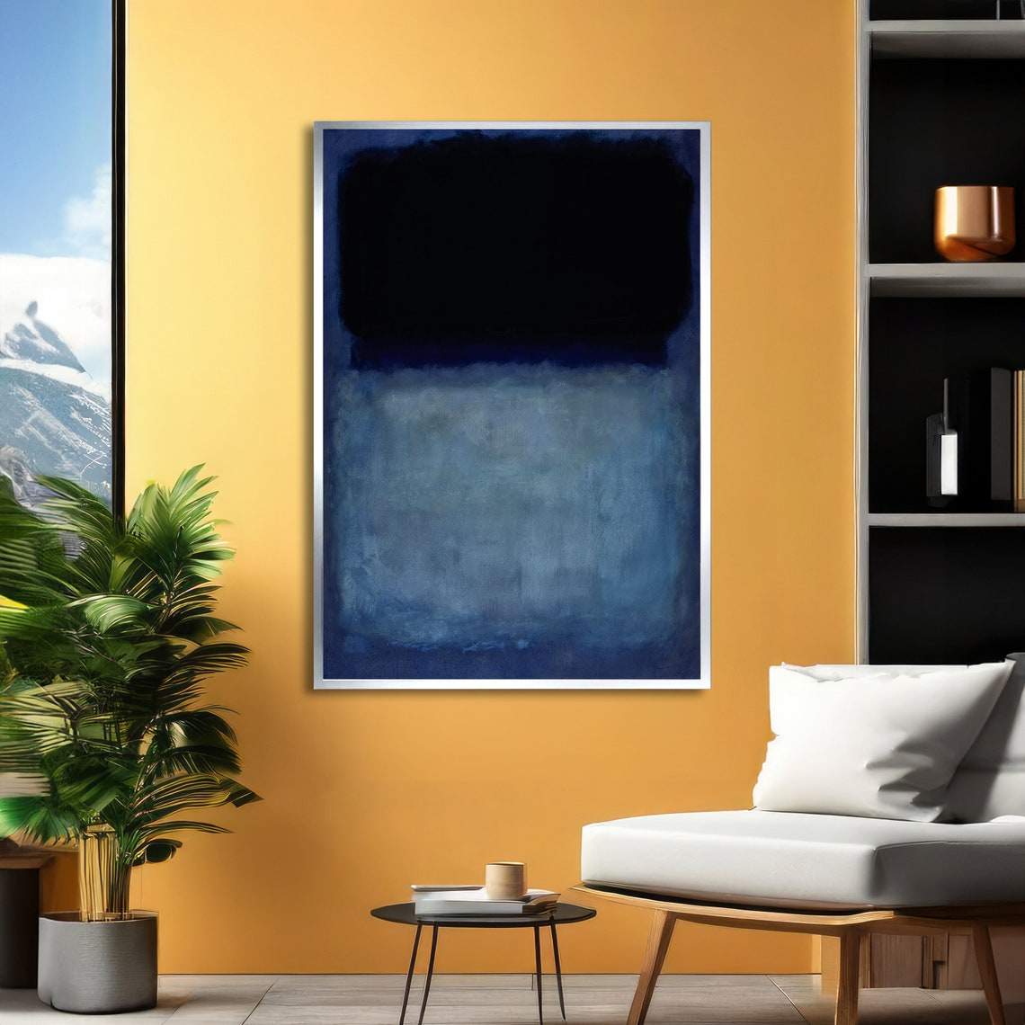 Deep Indigo Night Blue Rothko Style Abstract Color Field Poster - Image 2