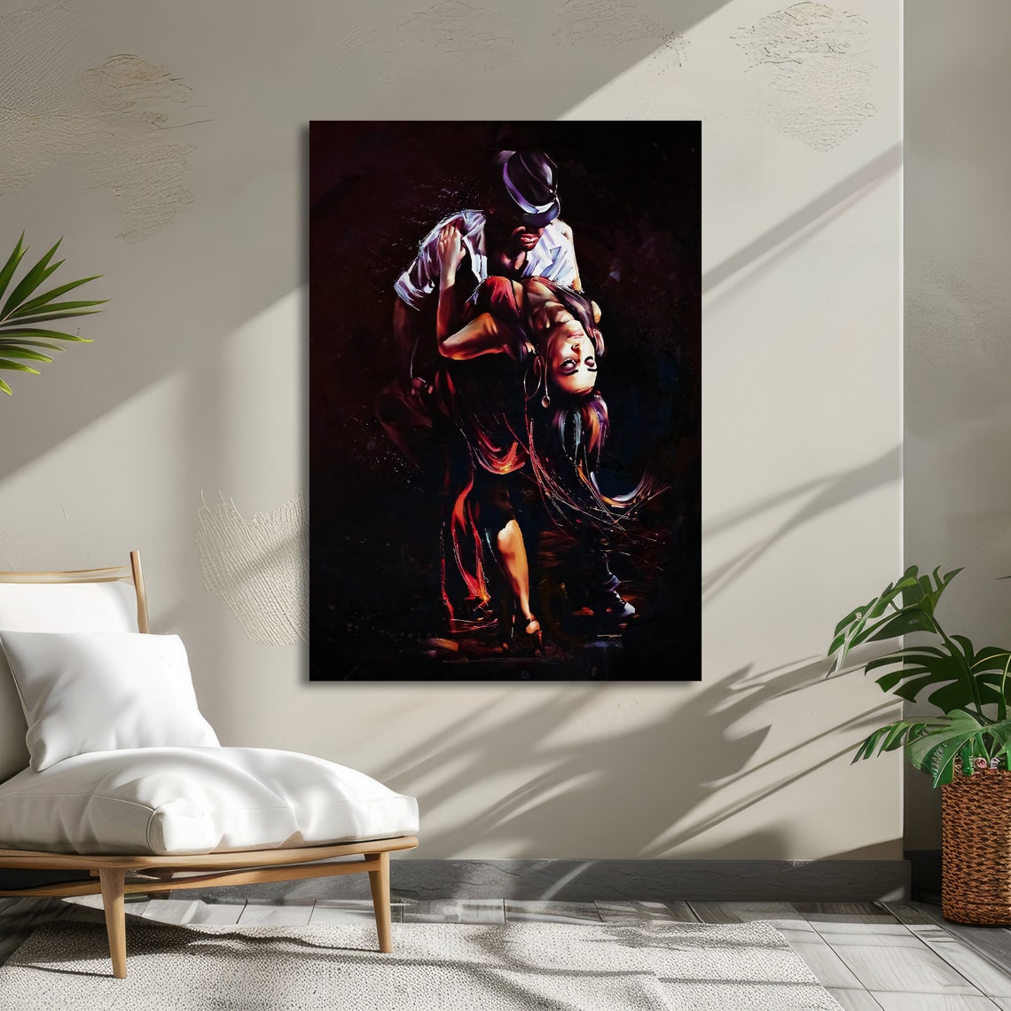 Passionate Tango Dancers Dramatic Dark Painting Dance Poster - Image 2