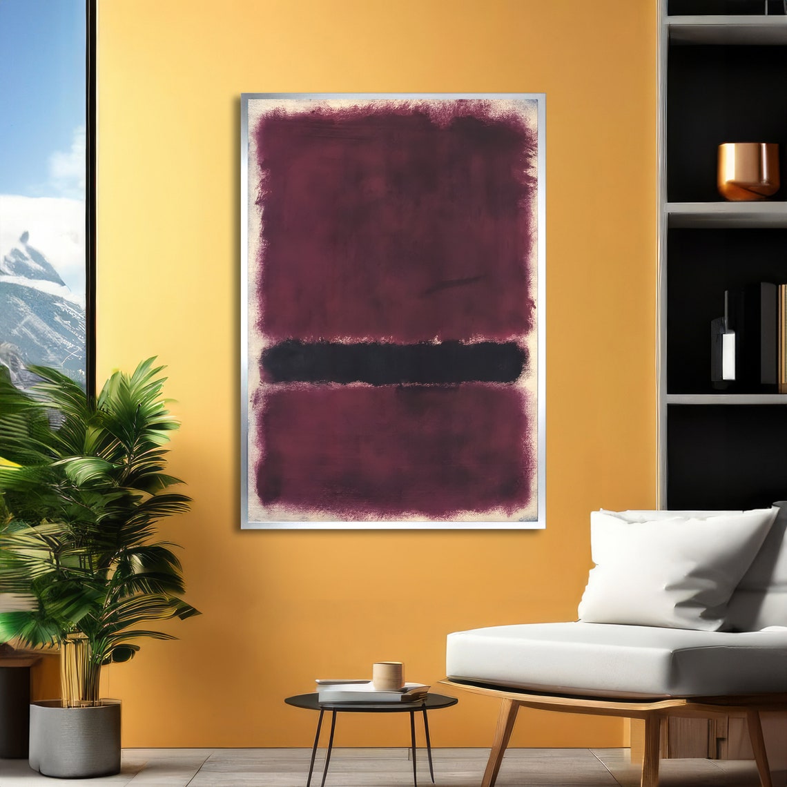 Wine Purple and Black Rothko-Inspired Color Block Art Poster - Image 2