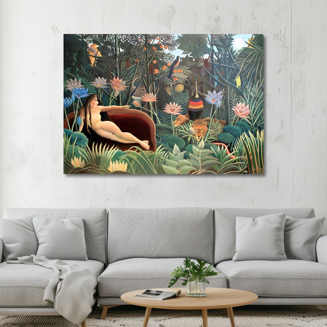 The Dream Rousseau Woman Reclining in Jungle with Lions Poster - Image 5