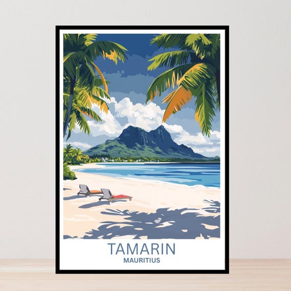 Mauritius Travel Poster Art Gifts Home Decor Wall Africa Coastal Prints Framed City