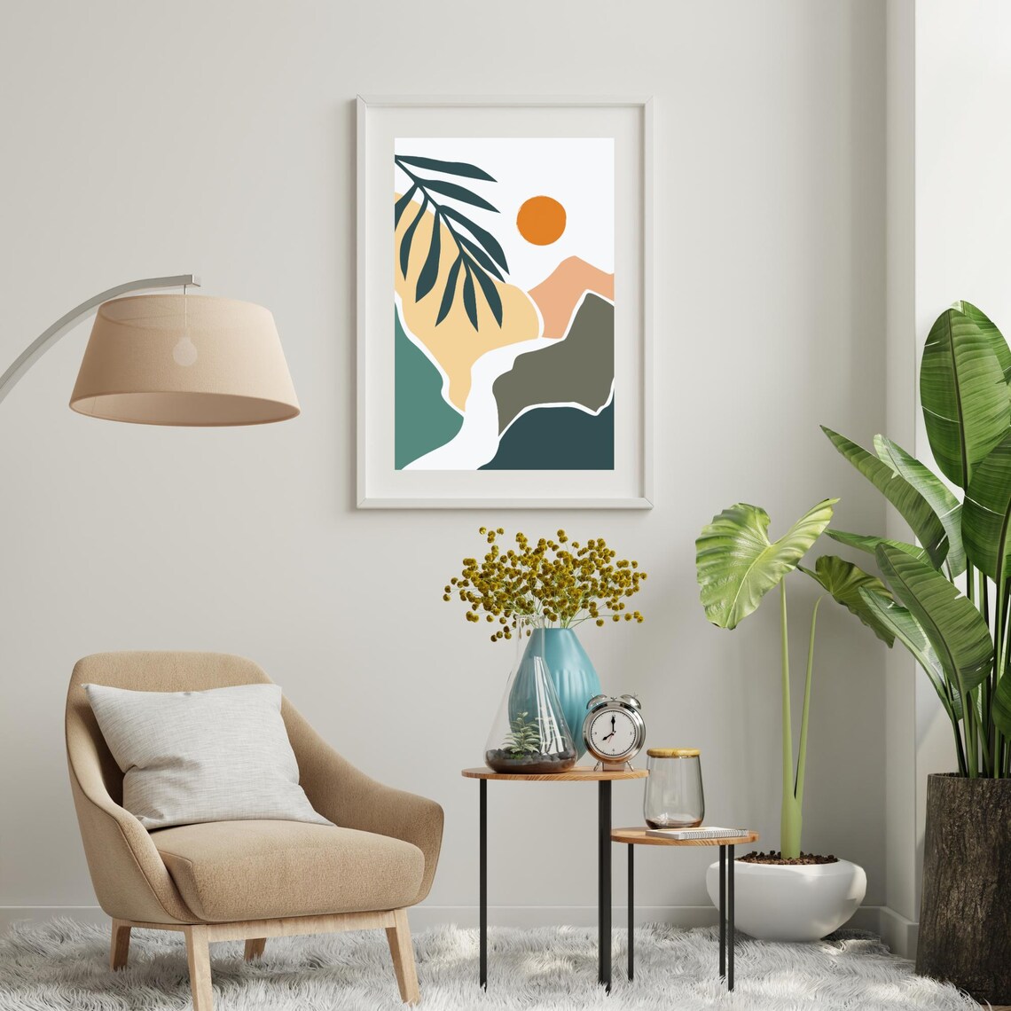 Boho Botanical Wall Art, Minimalist Decor Print - Image 2