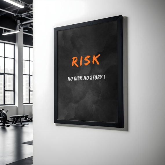 Risk Definition Wall Art Definition Poster Motivaitonal Print Inspirational Wall Decor Entrepreneur Gift Quote Framed
