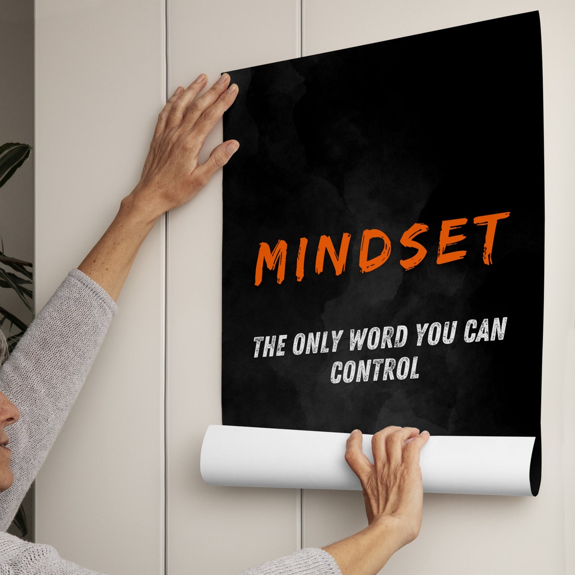 Mindset Orange Brushstroke Dictionary Definition Motivational Poster - Image 3