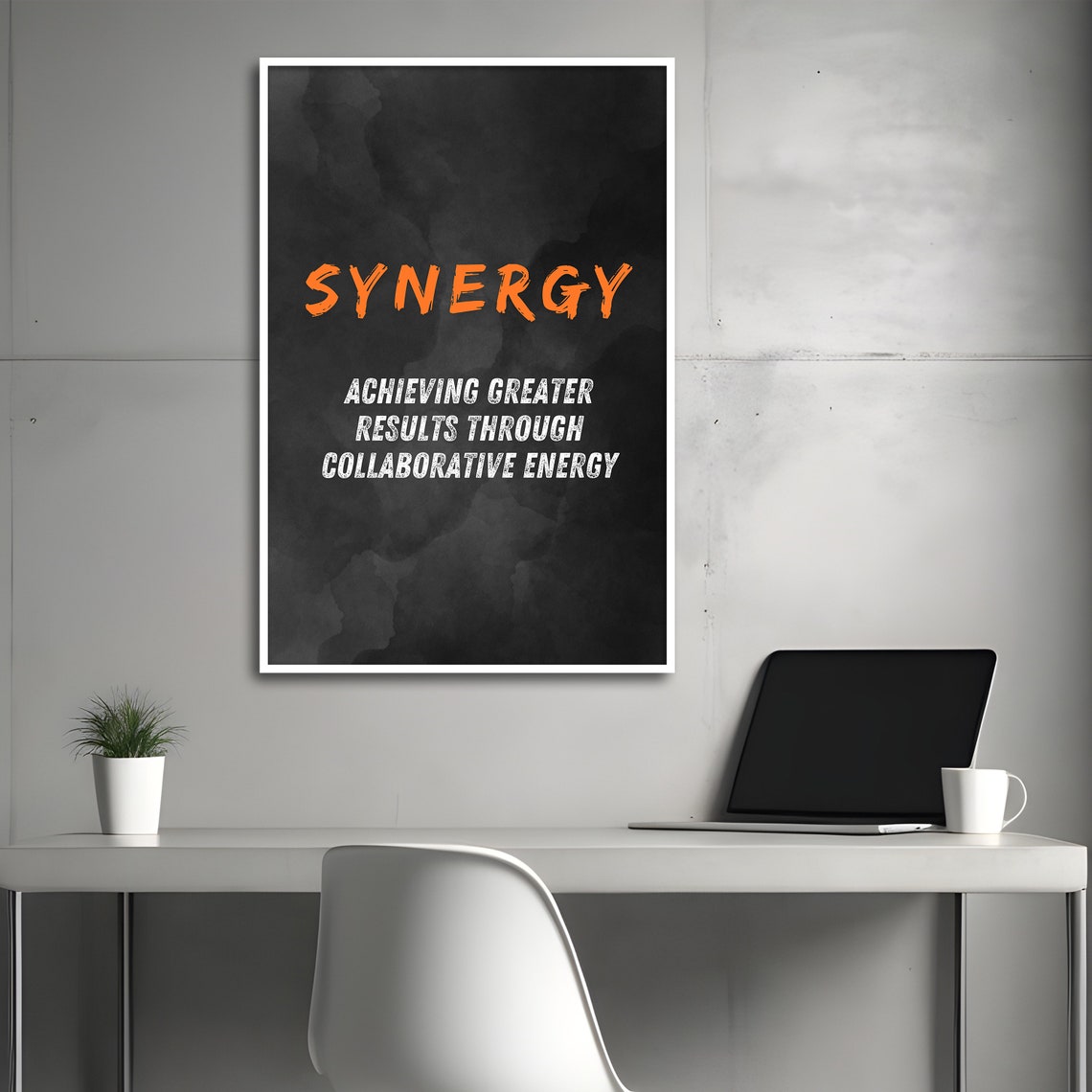 Synergy Orange Brushstroke Dictionary Definition Motivational Poster - Image 4