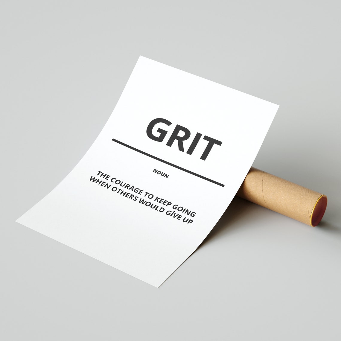 Grit Noun Definition Minimalist Office Motivational Quote Poster - Image 3