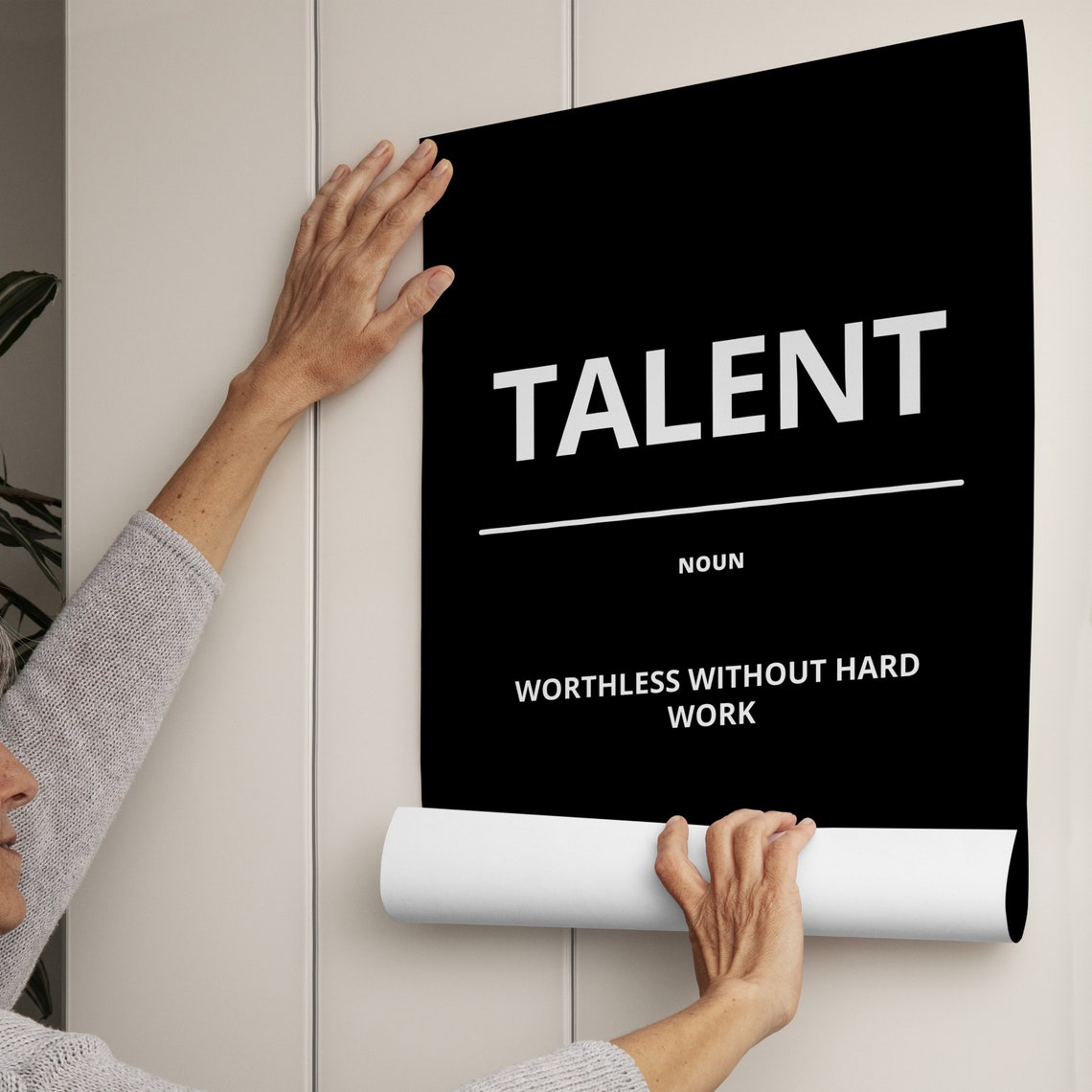 Talent Noun Definition Minimalist Black Motivational Quote Poster - Image 3