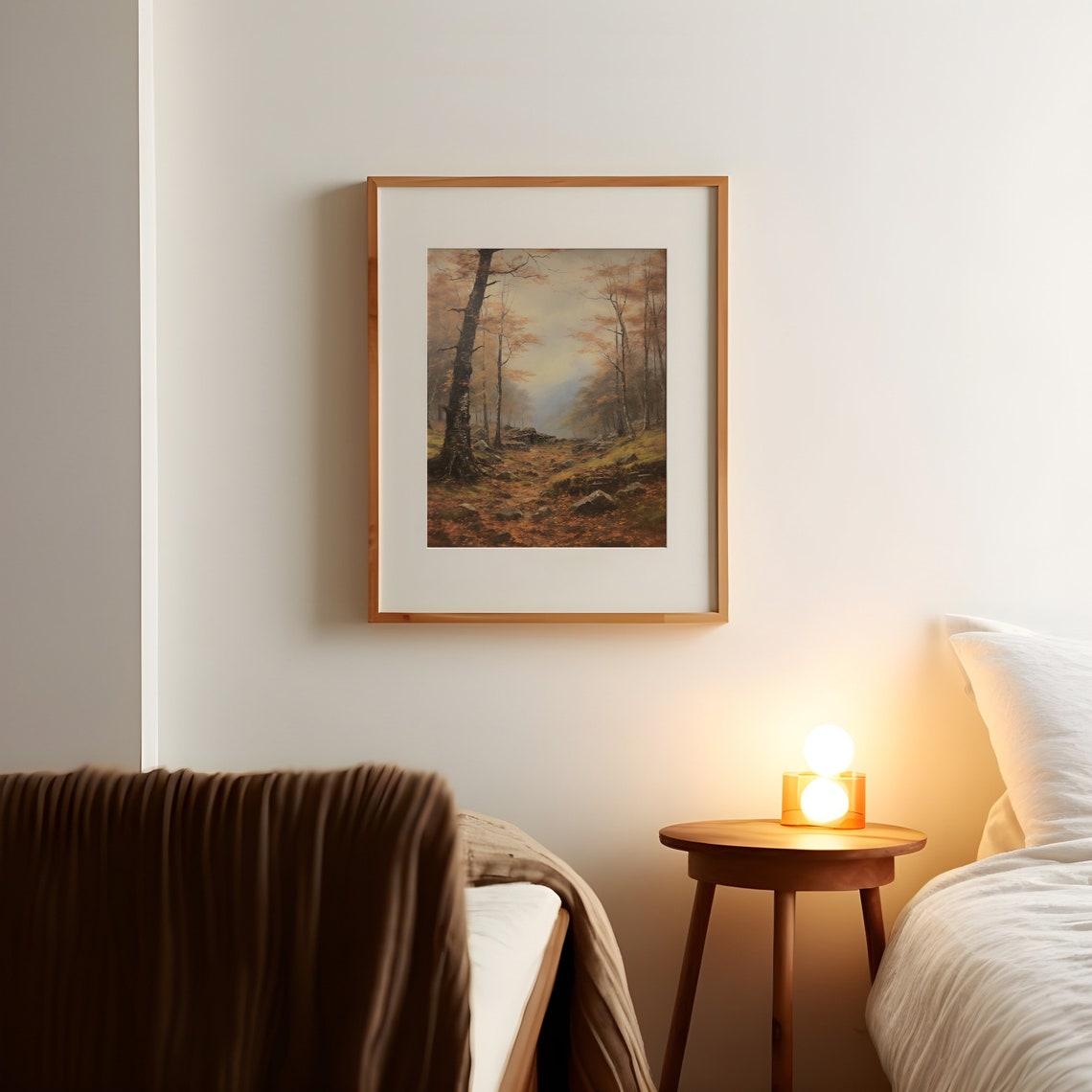 Autumn Forest Stone Ruins Birch Trees Vintage Woodland Wall Art - Image 3