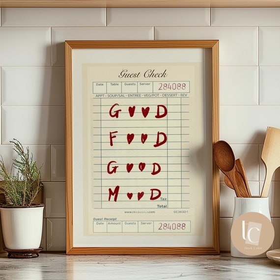 Good Food Mood Wall Art Funny Poster Affirmation Canvas Print Prints