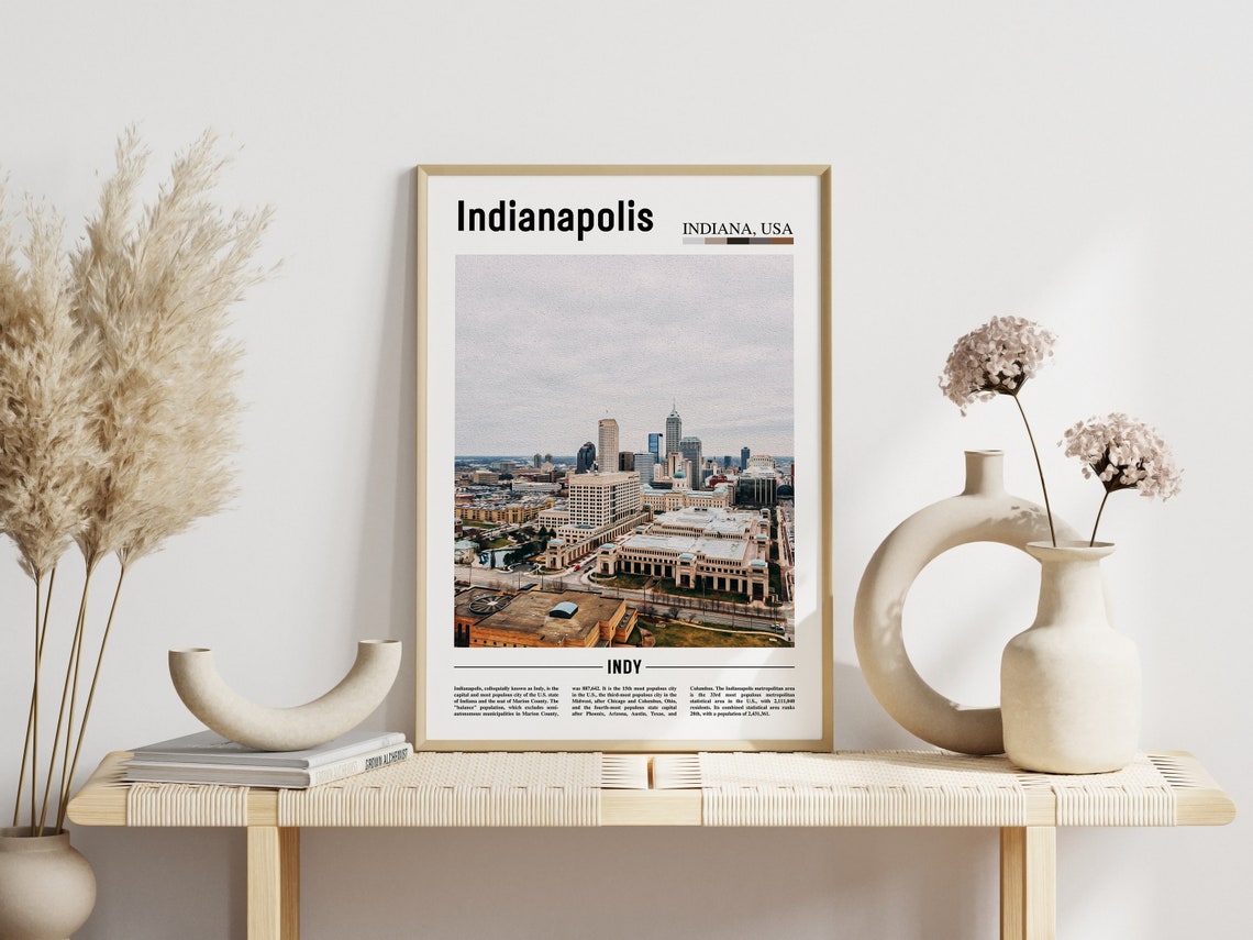 Indianapolis Poster Indianapolis Print Indianapolis Wall Art United States Photo United States Poster United States Print - Image 3