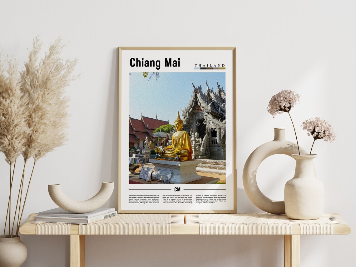 Chiang Mai Thailand Golden Buddha Temple Silver Shrine Photo Poster - Image 3