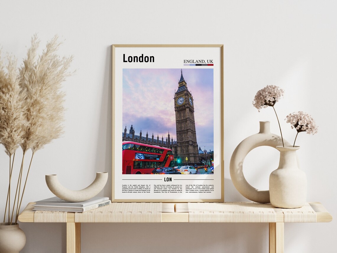 London Big Ben Red Bus England UK Landmark Poster Travel Photo - Image 3