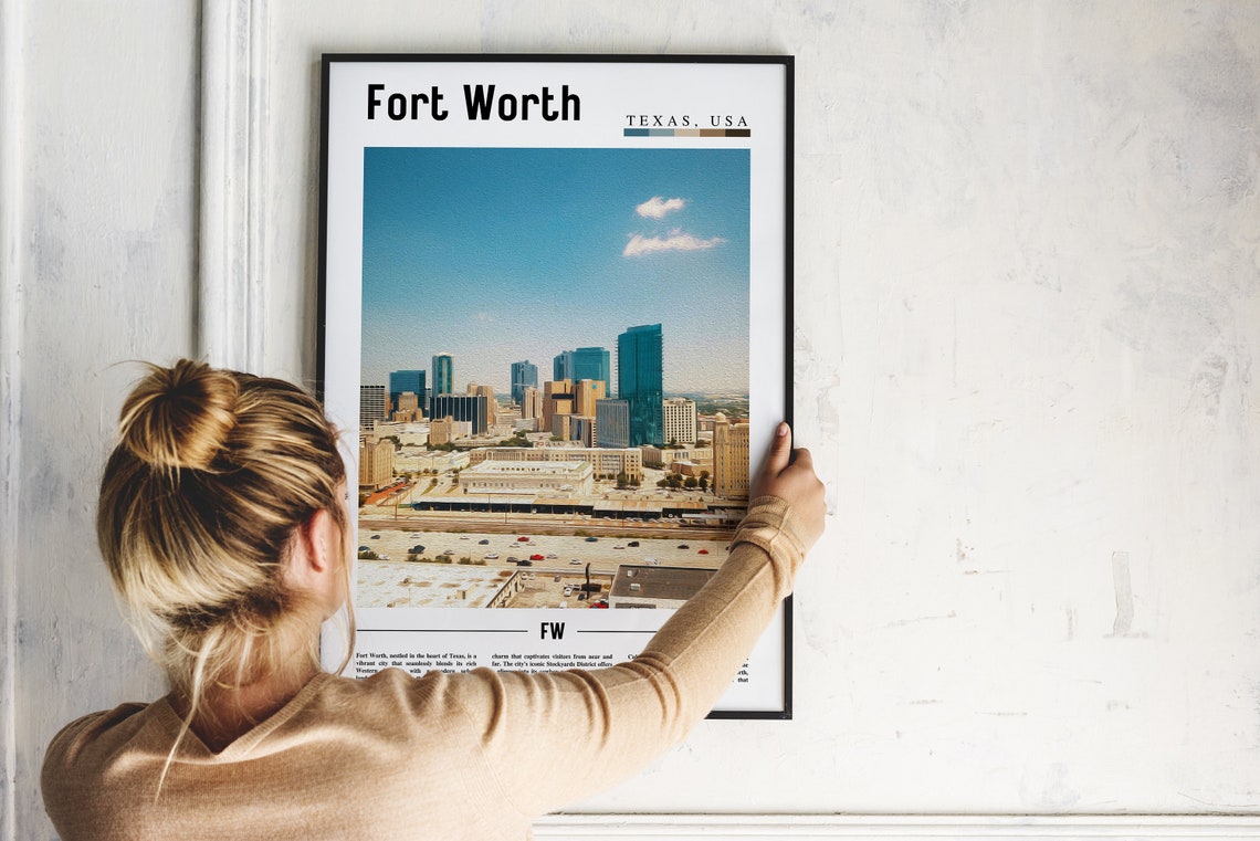 Fort Worth Poster Fort Worth Print Fort Worth Wall Art United States Photo United States Poster United States Print Travel Poster - Image 2