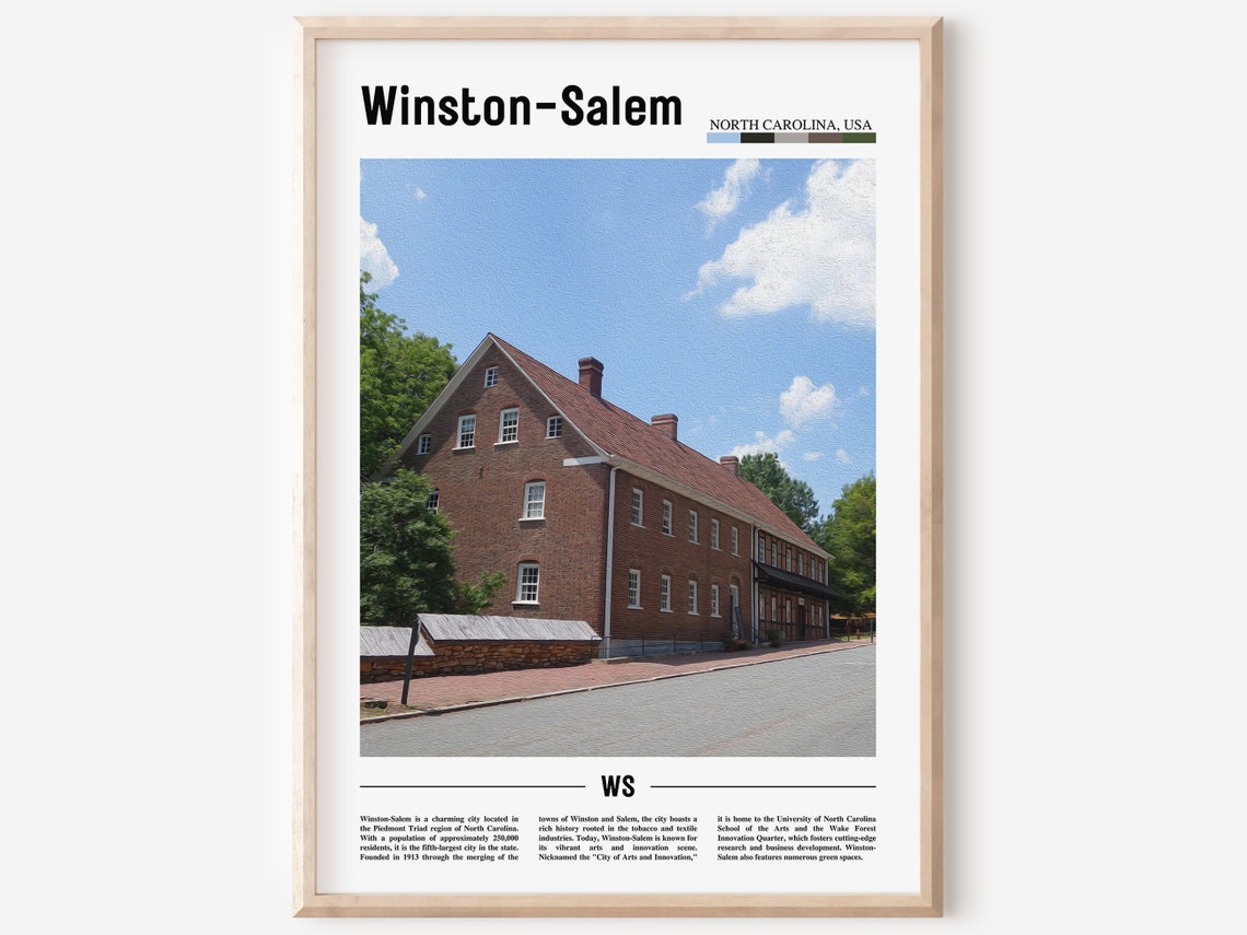 Winston Salem Poster Winston Salem Print Winston Salem Wall Art United States Photo United States Poster United States Print