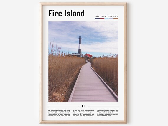 Fire Island Lighthouse Boardwalk Reeds Long Island New York Travel Poster