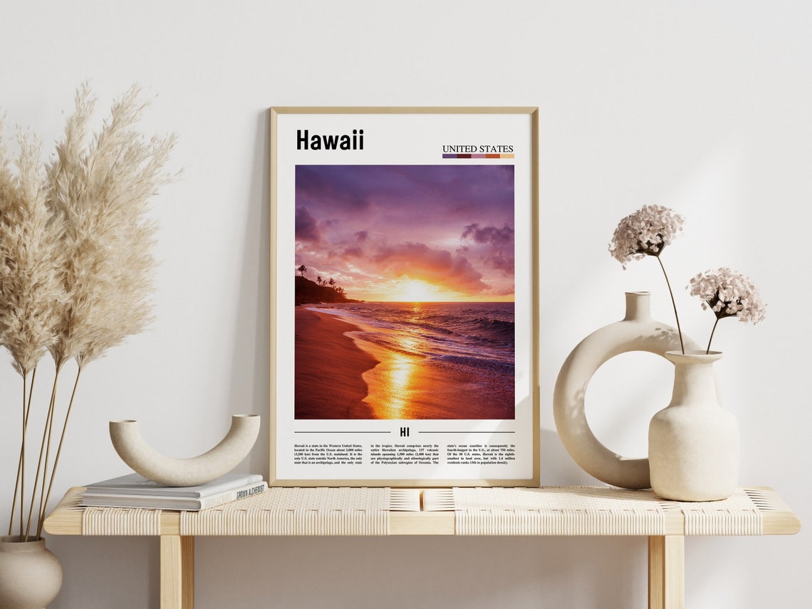 Hawaii Poster Hawaii Print Hawaii Wall Art United States Photo United States Poster United States Print Travel Poster - Image 3