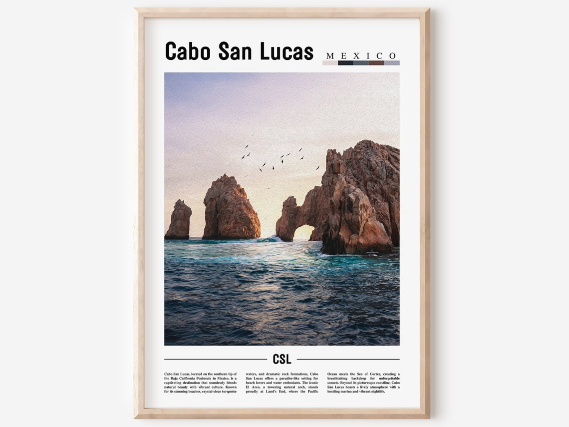 Cabo San Lucas Mexico El Arco Rocky Arch Sunset Photo Poster