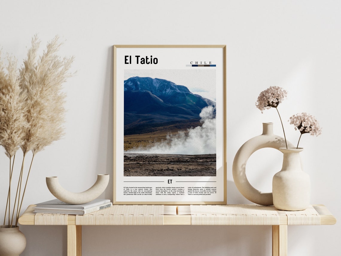 El Tatio Chile Geysers Andes Mountains Travel Poster Steam View - Image 3