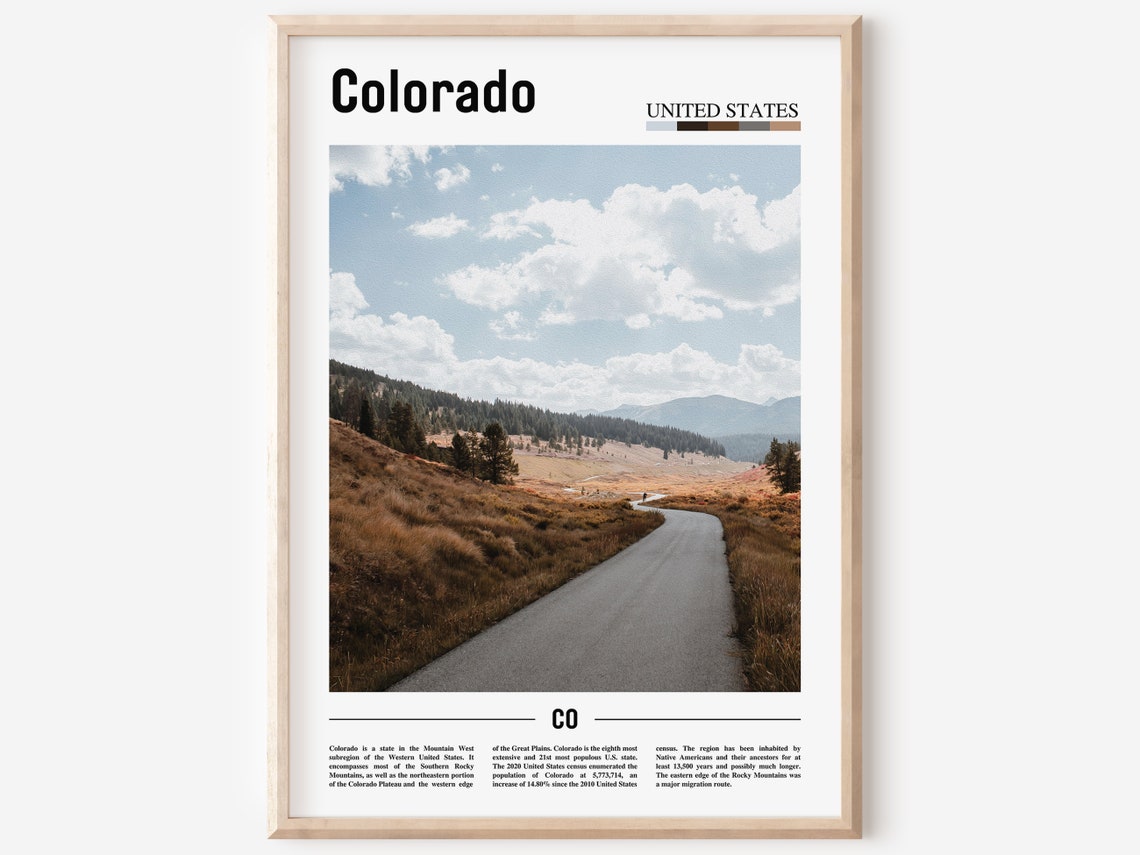 Colorado Print Colorado Poster Colorado Wall Art United States Photo United States Poster United States Print Travel Poster
