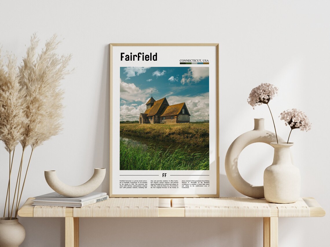 Fairfield Connecticut Historic Church Meadow Photo Travel Poster - Image 3