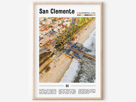San Clemente California Pier Aerial Beach Town Coast View Poster