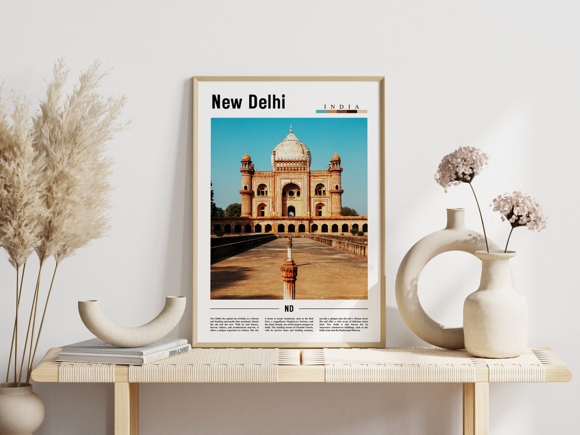 New Delhi Poster New Delhi Print New Delhi Wall Art Asia Print Asia Poster Asia Photo Minimal Travel Poster - Image 3