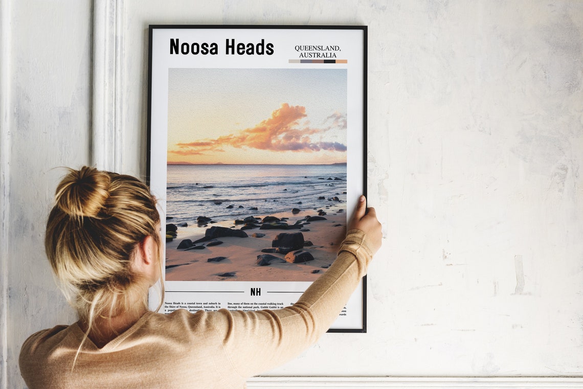 Noosa Heads Print Noosa Heads Poster Noosa Heads Wall Art Minimal Travel Print Minimal City Poster Travel Destination Oil Painting Poster - Image 2