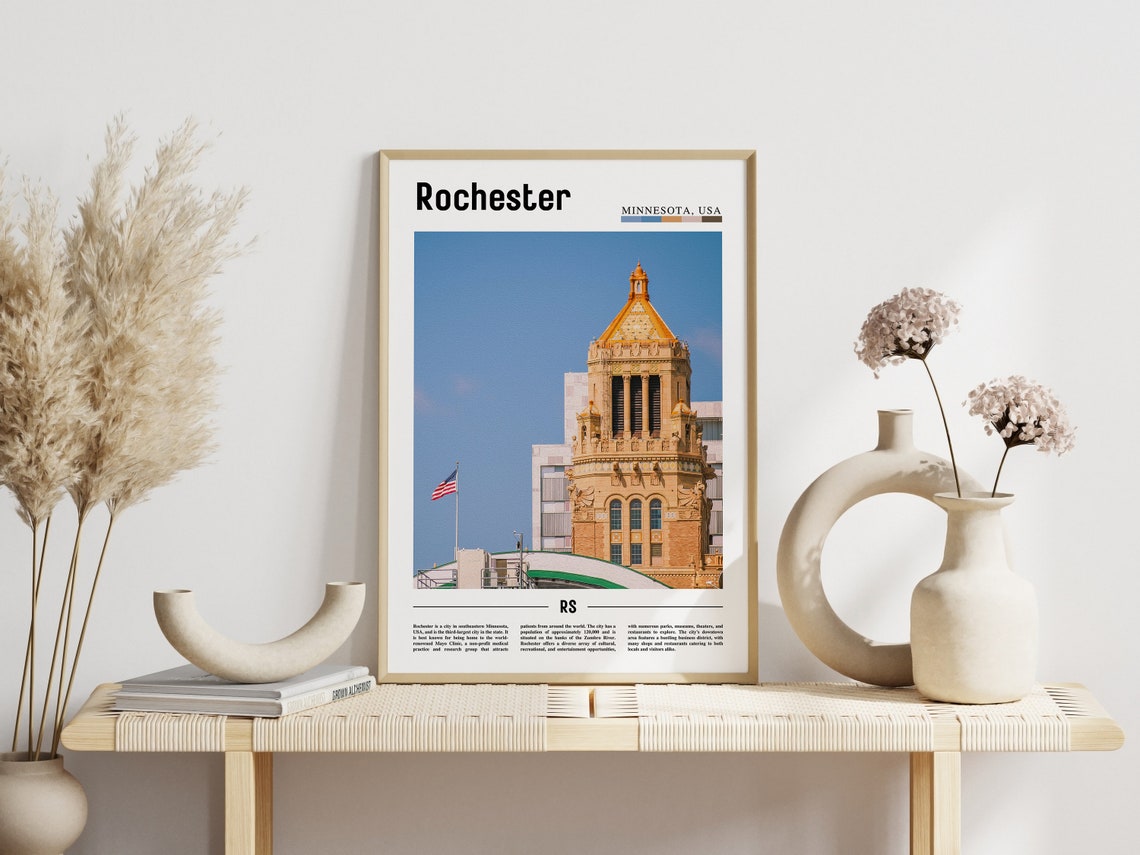 Rochester Poster Rochester Print Rochester Wall Art United States Photo United States Poster United States Print Travel Poster - Image 3