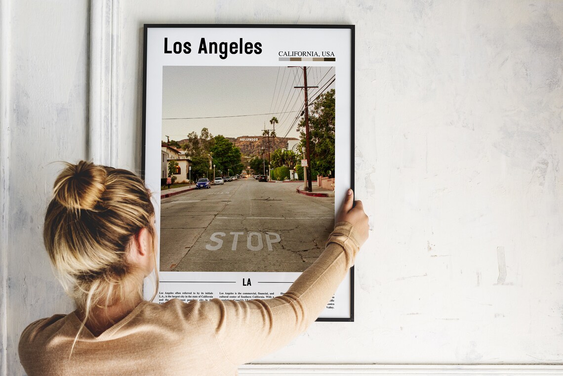 Los Angeles California Hollywood Sign Street Photo Travel Poster - Image 2