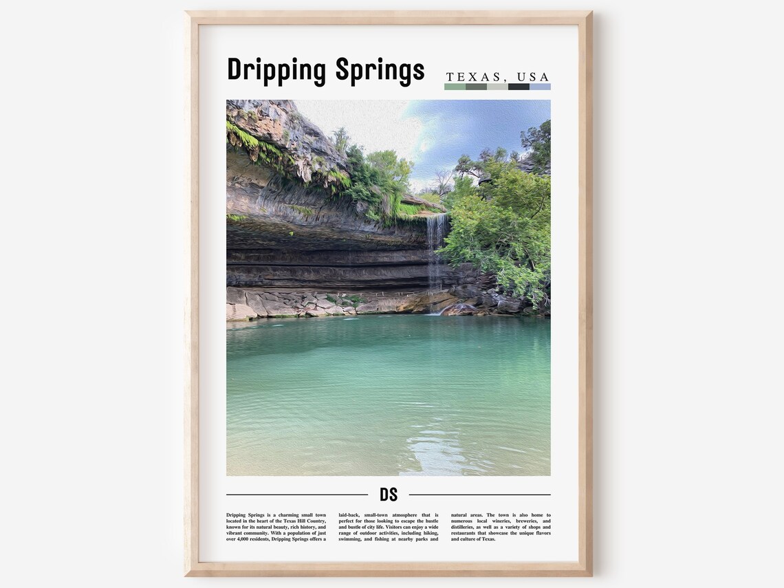Dripping Springs Poster Dripping Springs Print Dripping Springs Wall Art United States Photo United States Poster United States Print