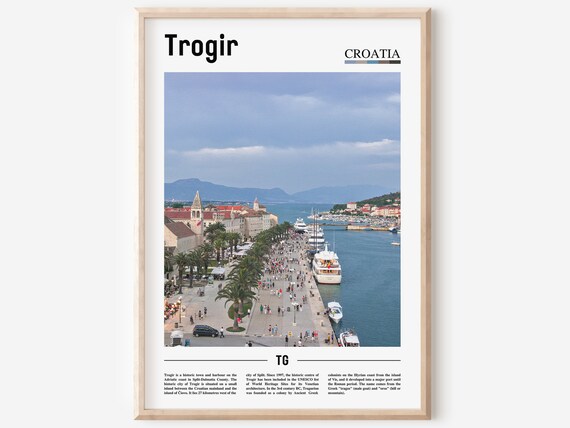 Trogir Croatia Adriatic Old Town Harbor Waterfront Photo Poster