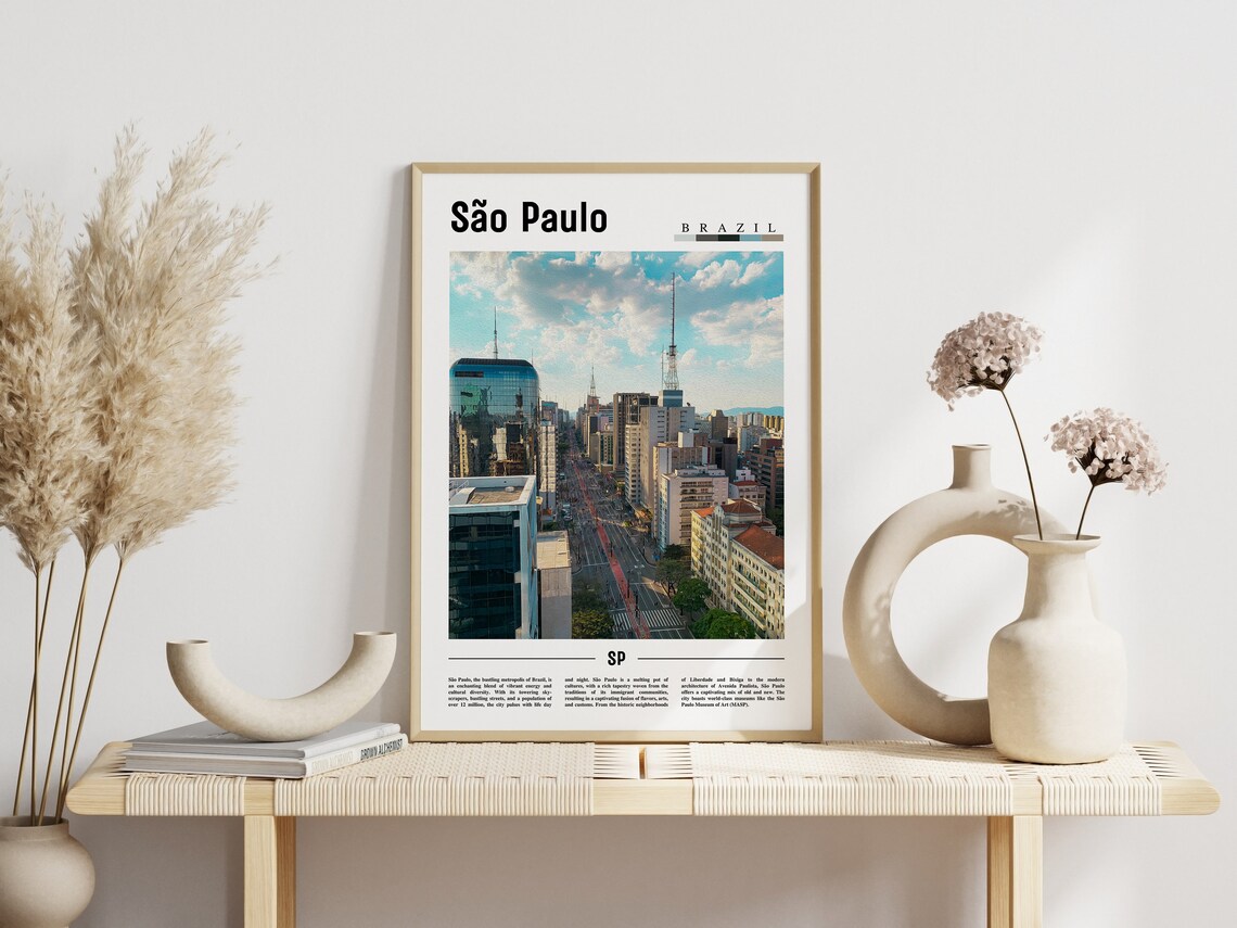 Sao Paulo Brazil City Avenue Skyline Travel Photo Poster Brazil - Image 3