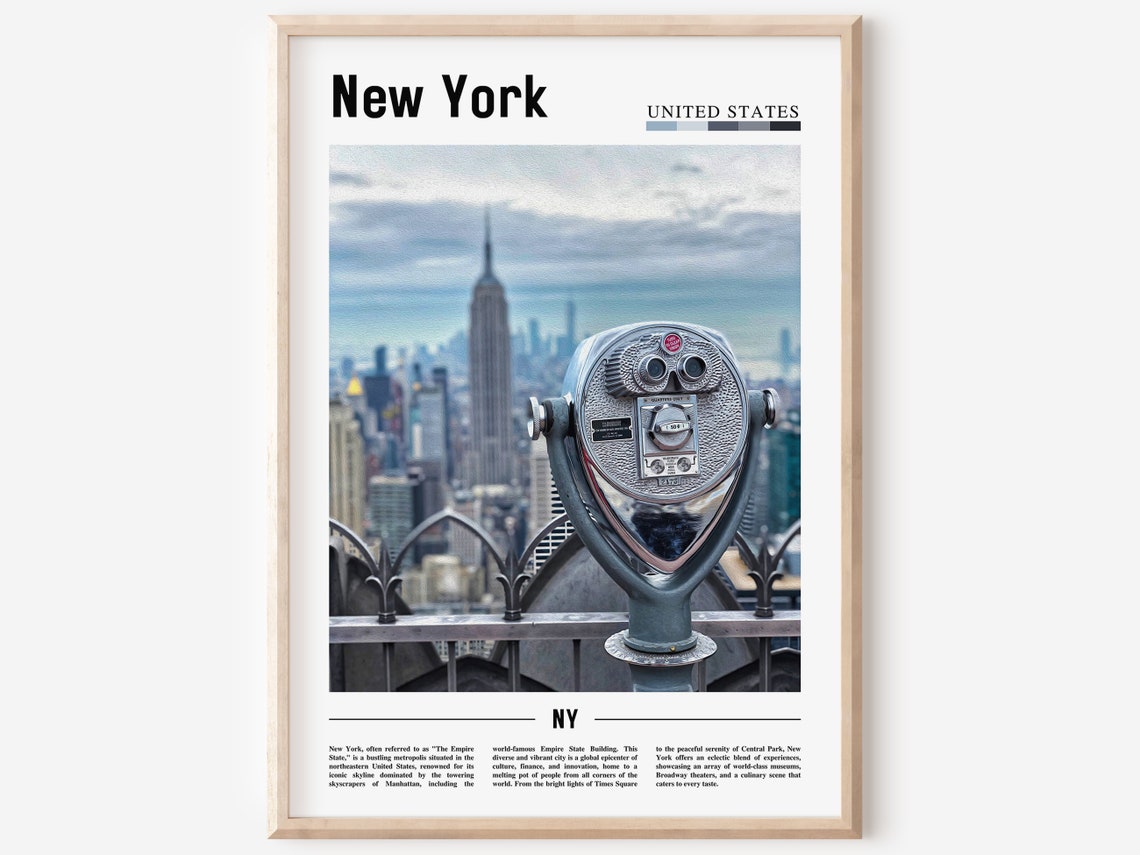 New York Empire State Building Observatory Binoculars Photo Poster