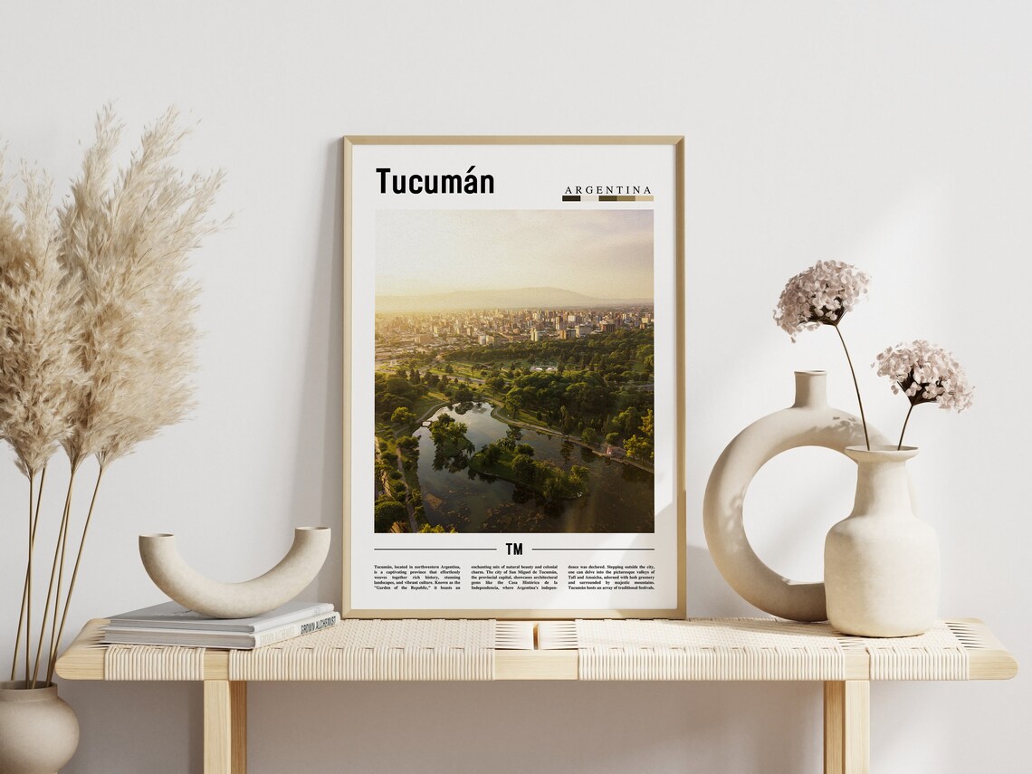 Tucuman Argentina Aerial City Sunset Park Lake Skyline Poster - Image 3
